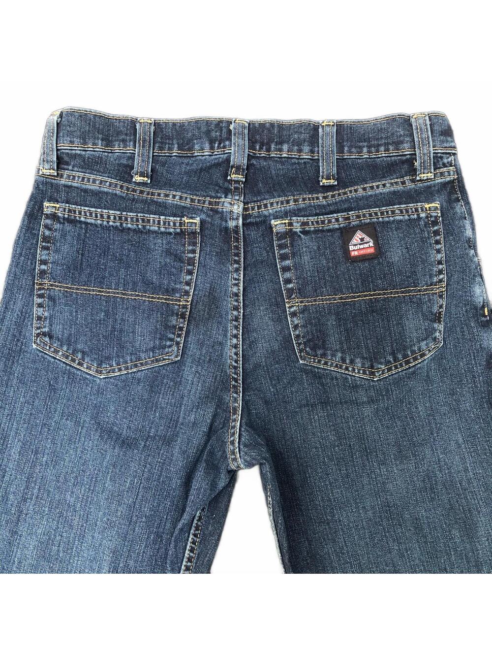 Bulwark Flame Resistant Dark Blue Denim Jeans Size 34x34